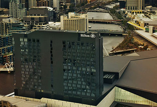 The Hilton Melbourne South Wharf.
