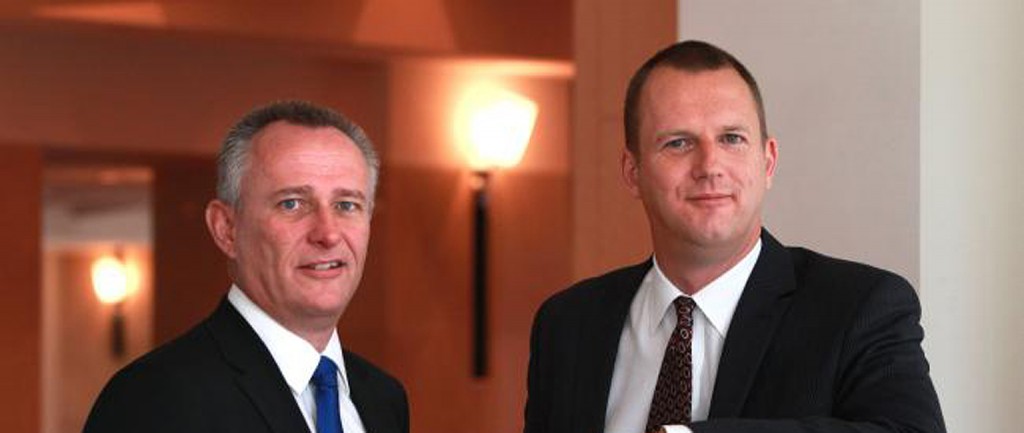 Growthpoint director Norbert Sasse and chief executive Tim Collyer.