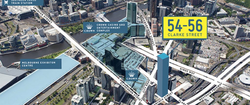 The proposed Southbank tower at 54-56 Clarke St would dwarf Crown Casino.