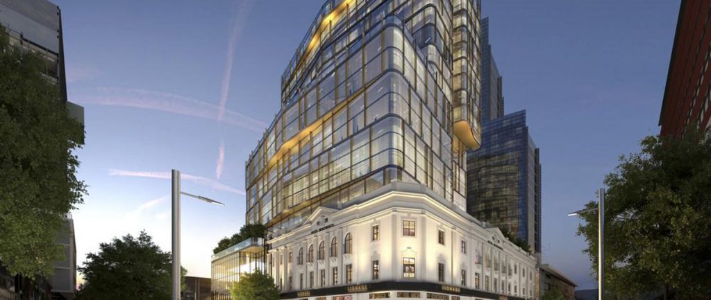 An artist’s impression of the proposed Raine Square redevelopment in the Perth CBD.