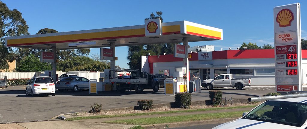 The Shell-Coles Express service station at Kingsgrove.