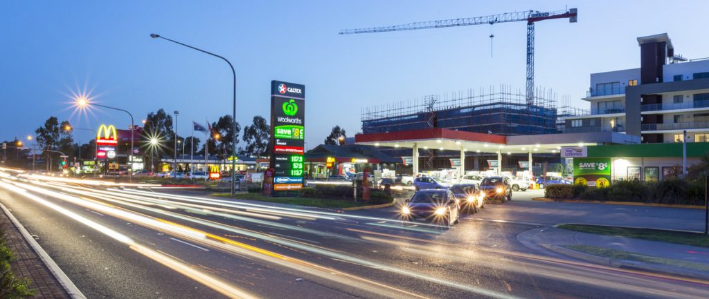 The Woolworths Caltex service station in western Sydney.
