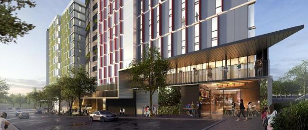 An artist’s impression of Singapore-listed Wee Hur’s student accommodation development in Brisbane.
