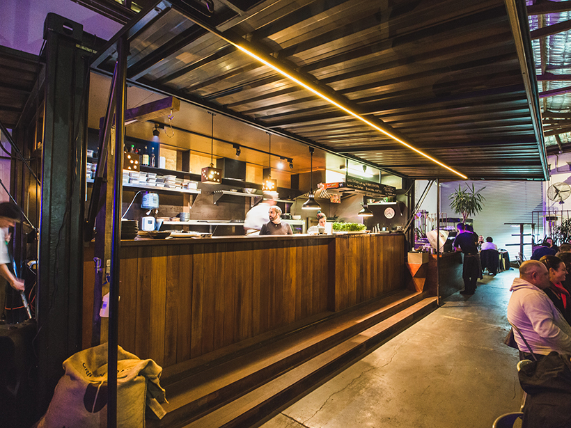 Don Tapa restaurant in Fremantle lives in a converted shipping container. Picture: Contained.
