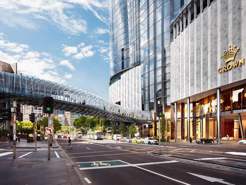 An artist’s impression of the new Crown tower and bridge in Southbank, Melbourne.
