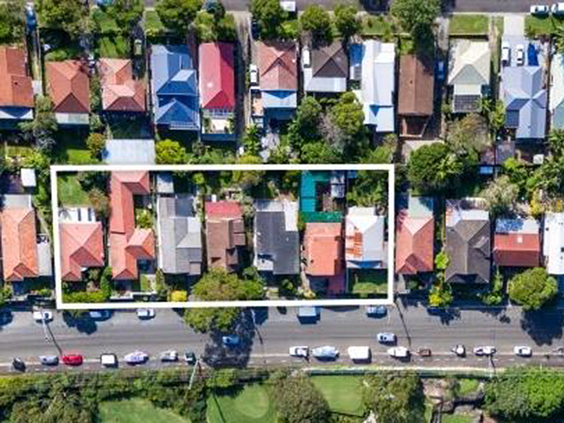 Seven homes in a row are on the market in Sydney’s Manly Vale.
