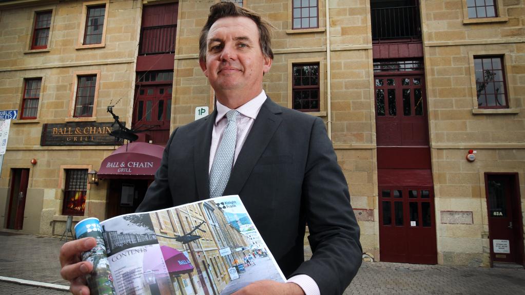 Knight Frank CEO Scott Newton in front of the iconic Ball & Chain building.
