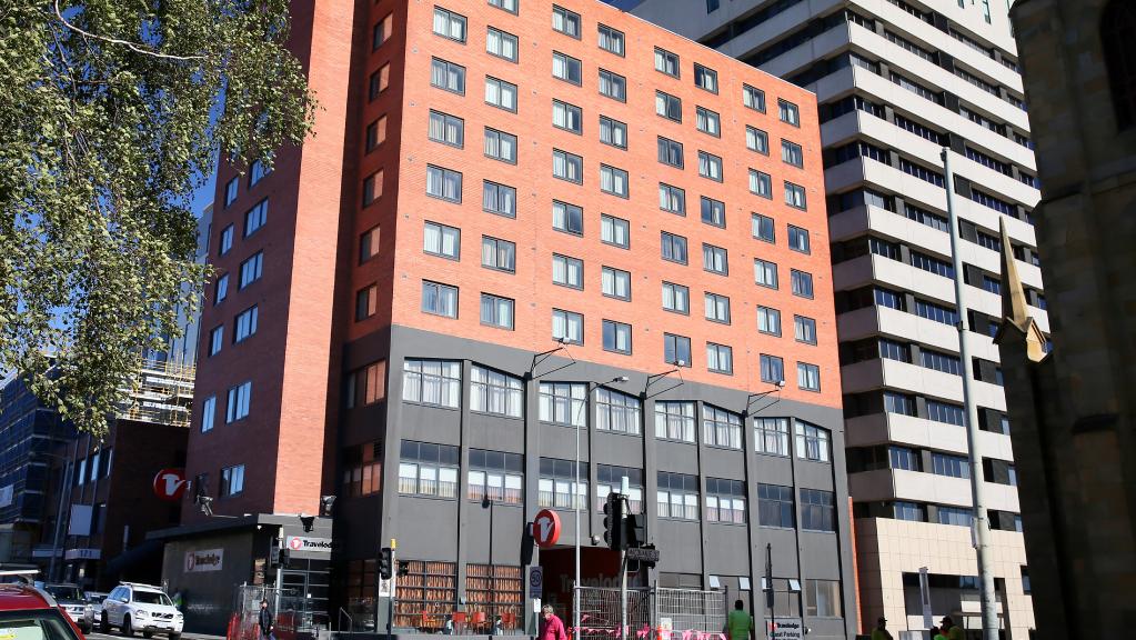 The Travelodge Hobart, on the corner of Macquarie and Harrington streets, is the first major hotel sale in Hobart for several years. Picture: Sam Rosewarne
