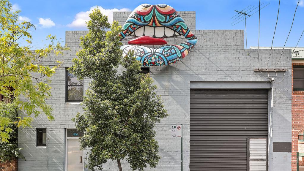 Famous for the large lips on its facade, 186 Rochford St, Erskineville, has a price guide of $4m.