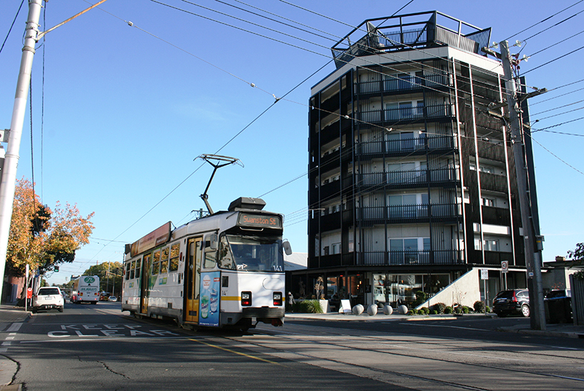The cafe sits at the bottom of the apartment building that featured on The Block.