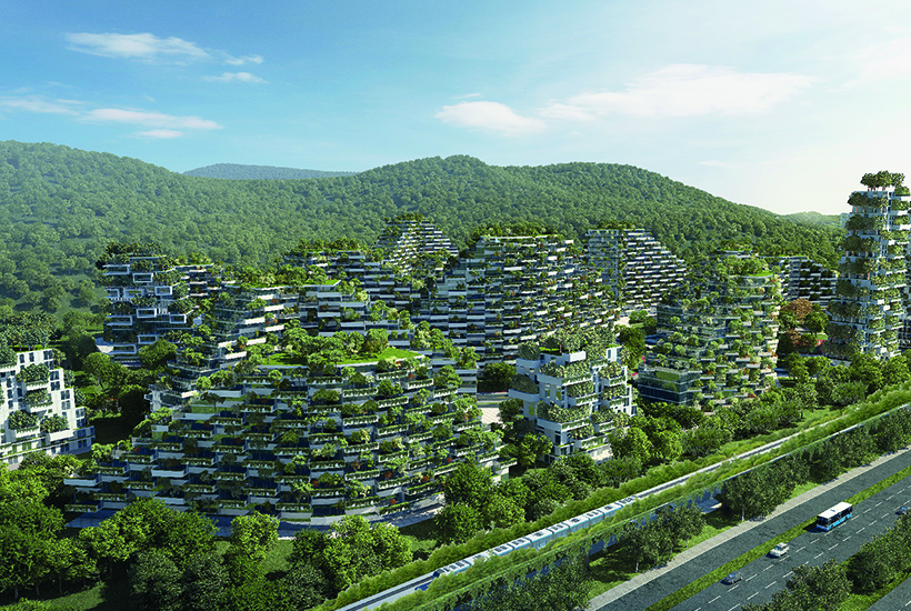 Architect impressions of the ‘Forest’ City near Liuzhou in China.
