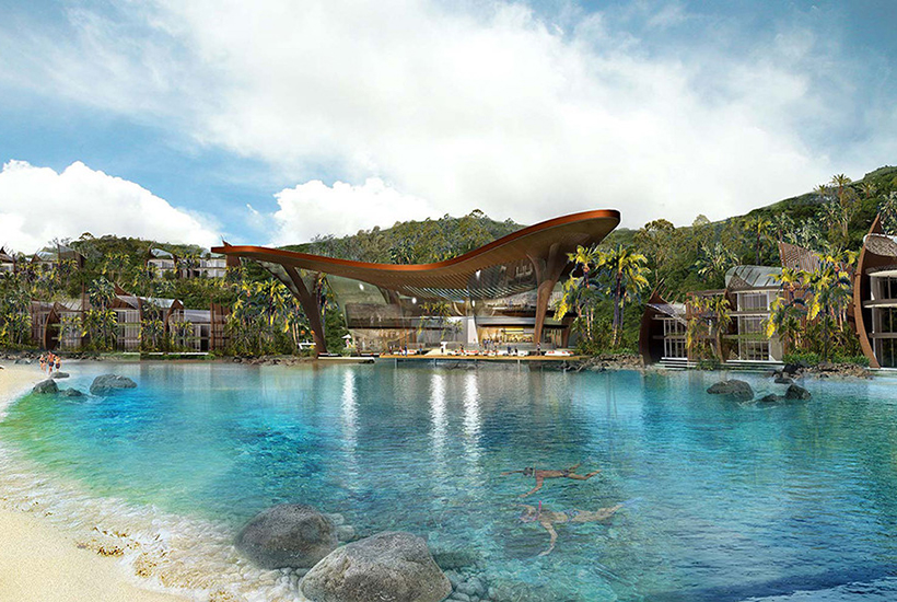 An artist’s impression of the proposed Lindeman Island resort.
