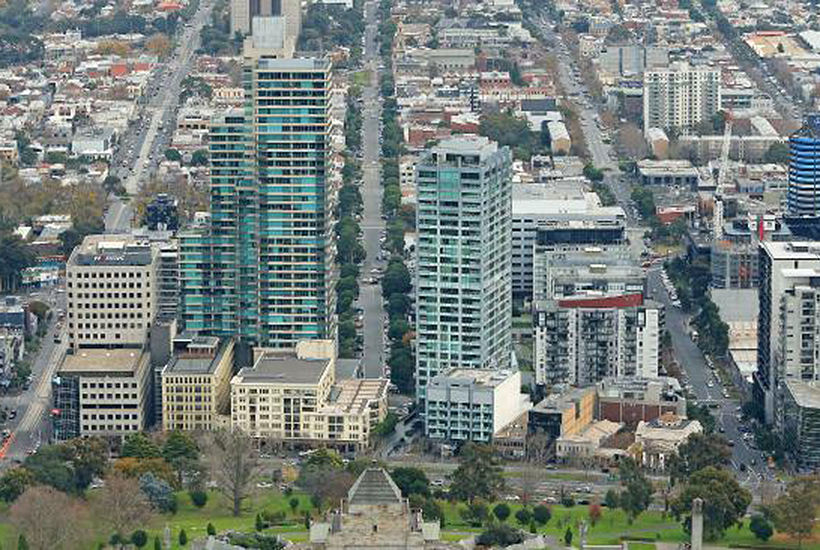 Properties on Melbourne’s St Kilda Road are attracting high prices. Picture: Mark Stewart.
