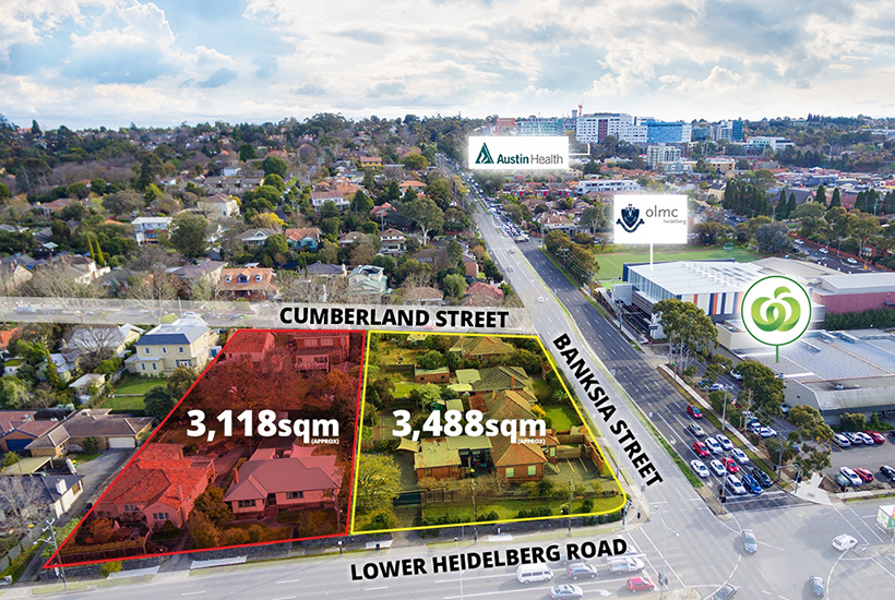 Five neighbours combined eight properties to create the Eaglemont super site.
