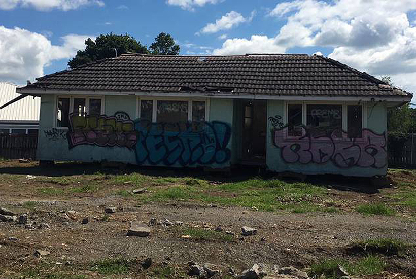 The derelict house at Takanini in Auckland’s south. Picture: NZ Herald.