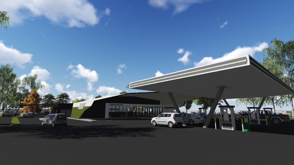 An artists impression of the proposed service centre in Wallington.
