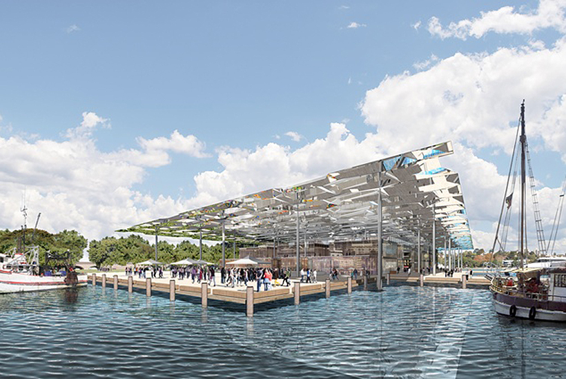 A concept drawing of the Sydney Fish Market redesign.

