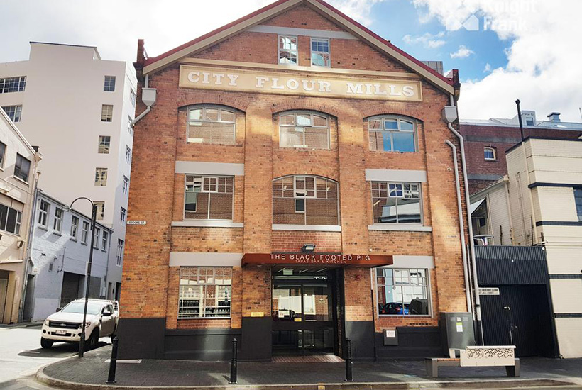 Hobart’s iconic City Flour Mills building.
