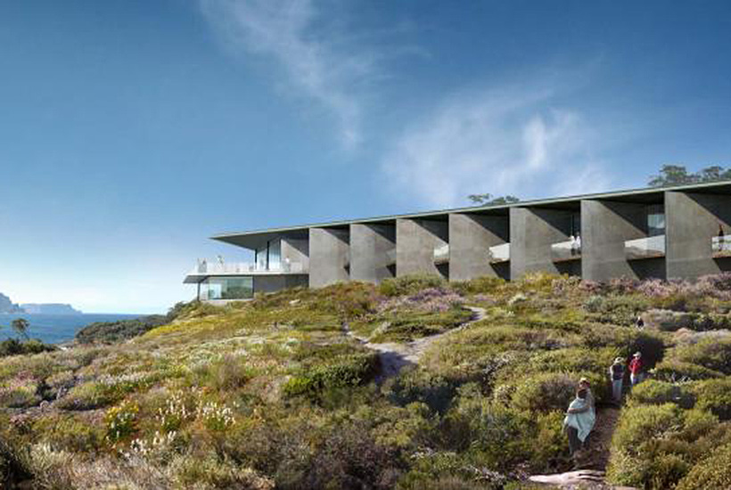 An artist’s impression of the lodge planned for the Tasman Peninsula.
