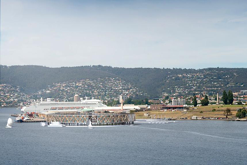 An artist’s impression of the floating hotel on the River Derwent.
