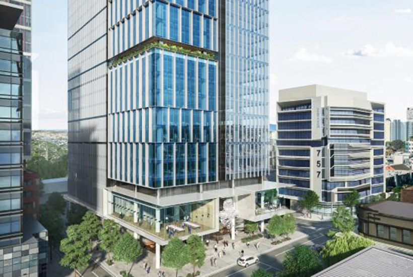 An artist’s impression of Walker’s tower at 801 Ann Street, Fortitude Valley.
