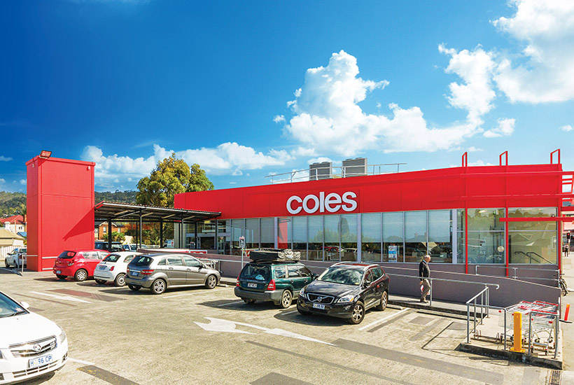The Coles supermarket in Sandy Bay, Tasmania, is expected to attract a hefty price.
