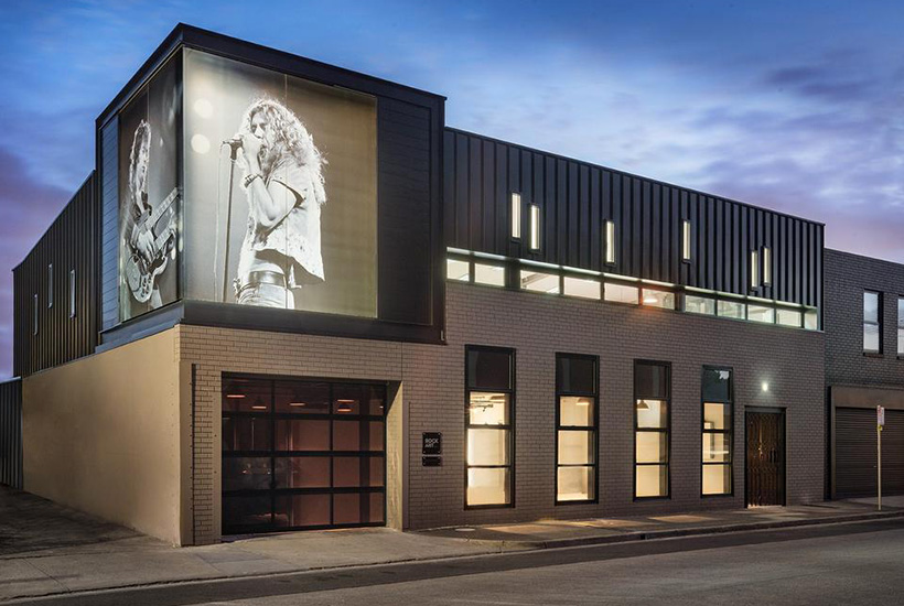 The Abbotsford office features images of Led Zeppelin on its exterior walls.