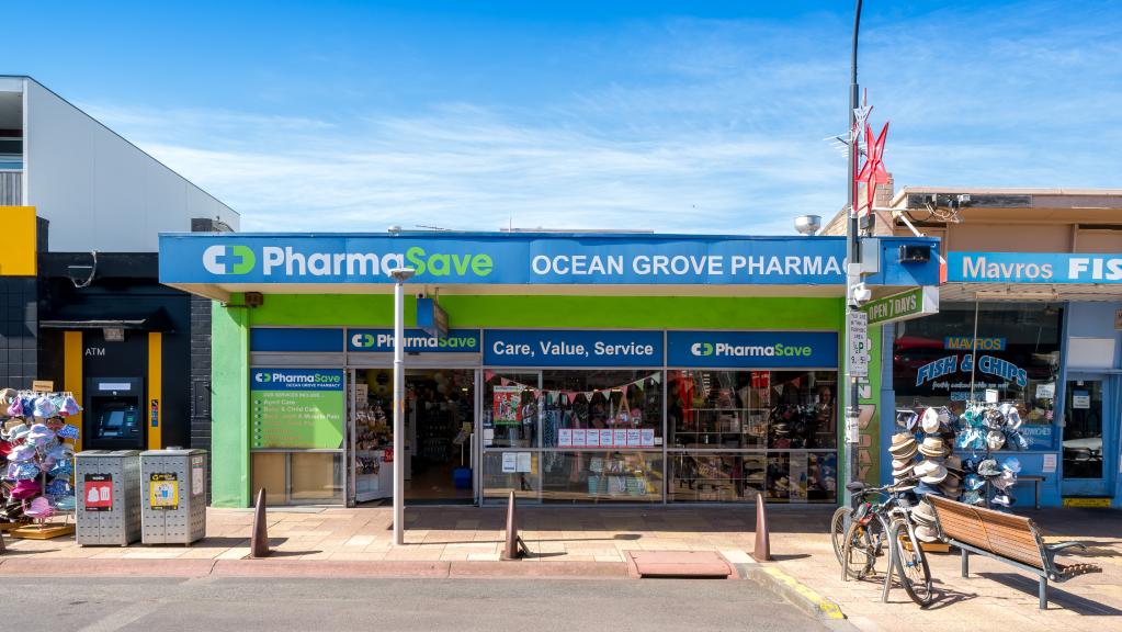 The Pharmasave building in The Terrace, Ocean Grove goes to auction in late February.
