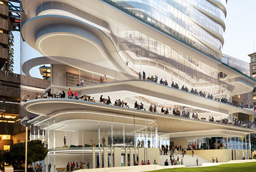 The final design for the UTS building (number 2) on Broadway.