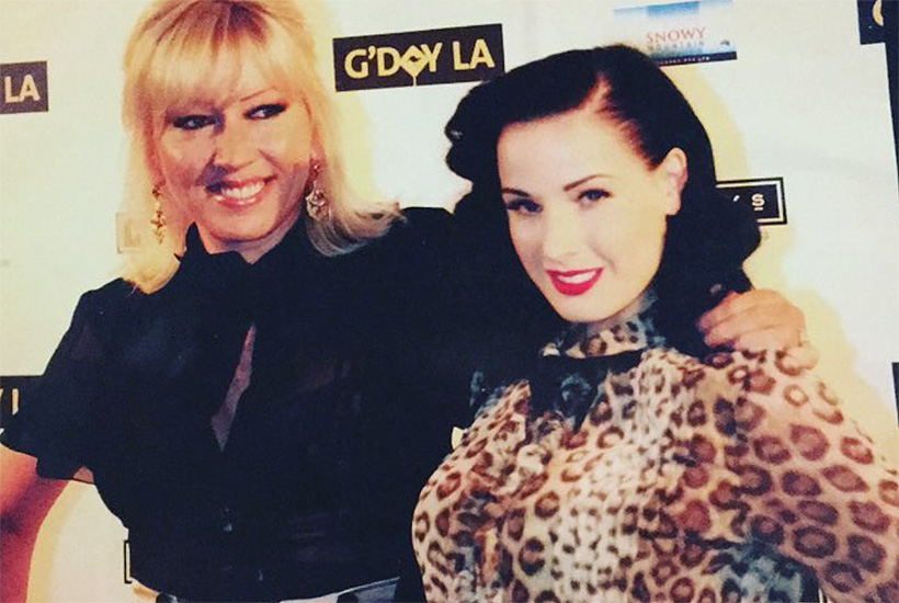 Wheels and Dollbaby founder Melanie Greensmith with Dita von Teese. Picture: Instagram.
