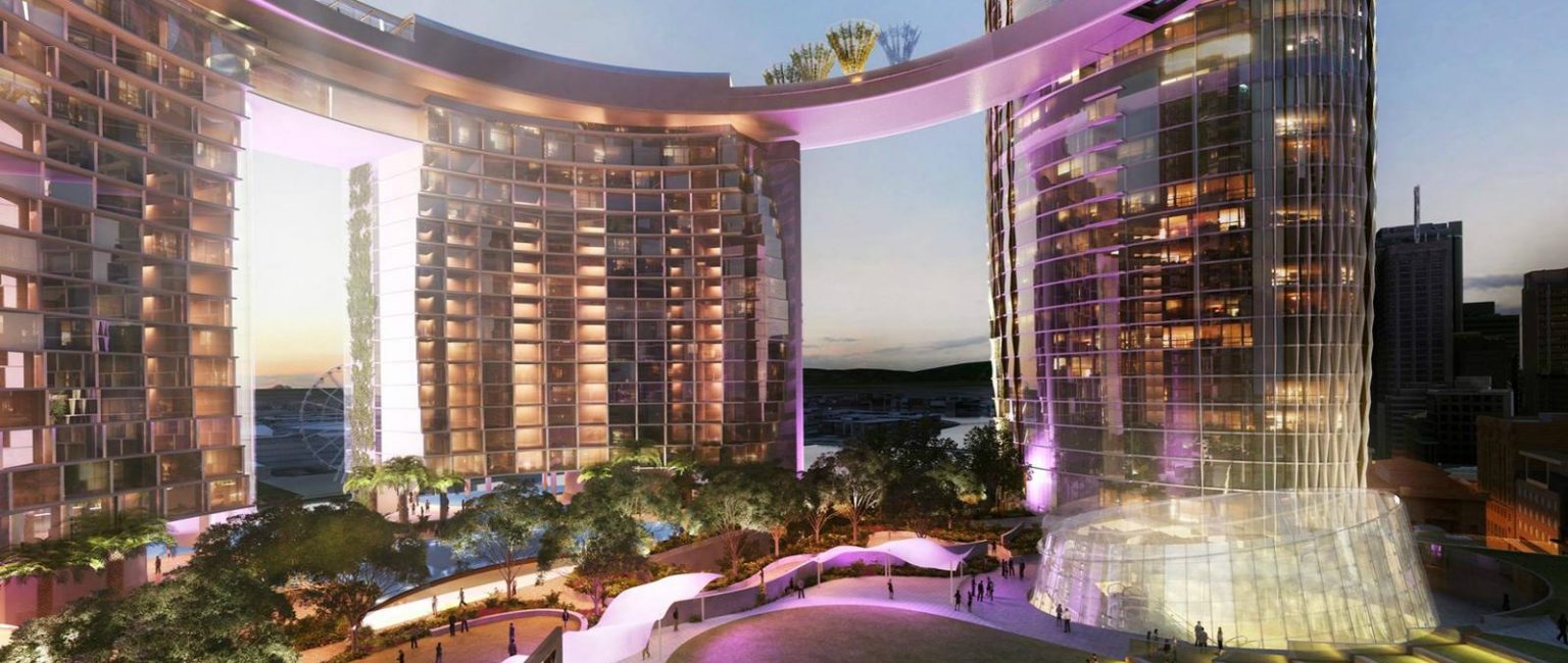The sprawling Queen’s Wharf development will be spread over 12ha of government-owned land and potentially reclaim 15.3 hectares of the Brisbane River. Picture: Queen’s Wharf Brisbane.
