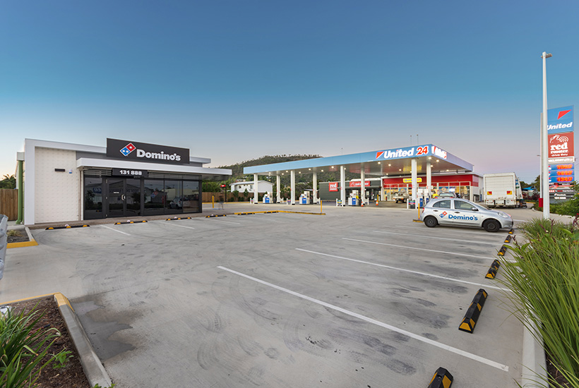 The United petrol station in Townsville sold for $8 million.
