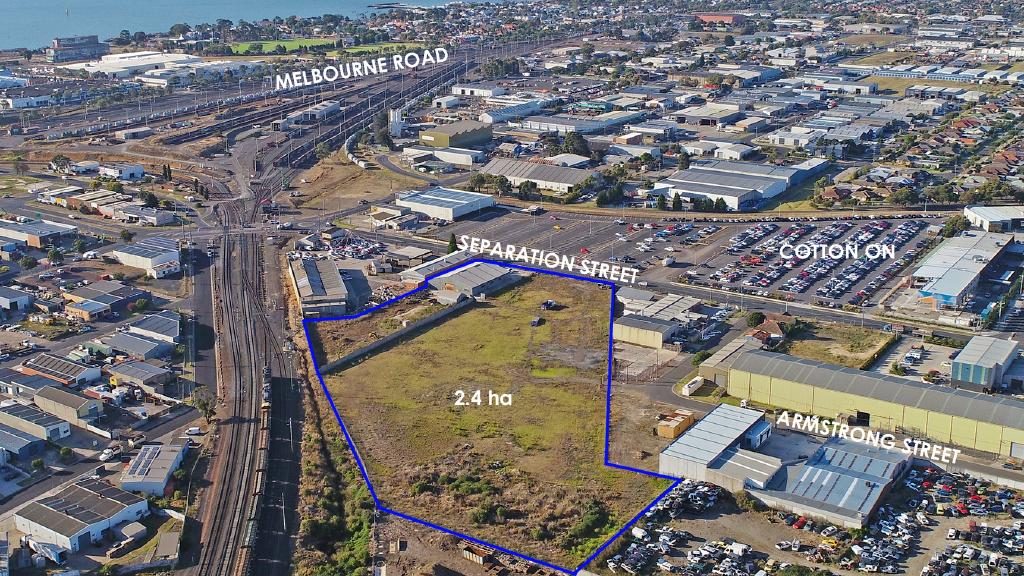 The industrial development site at 34-44 Separation St, North Geelong is on the market by expressions of interest.
