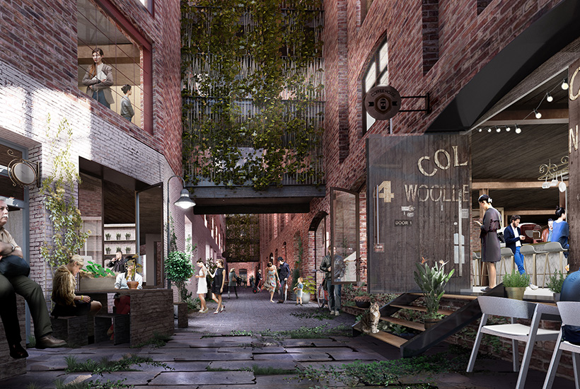 An artist’s impression of the Younghusband woolstore’s new retail and dining precinct.
