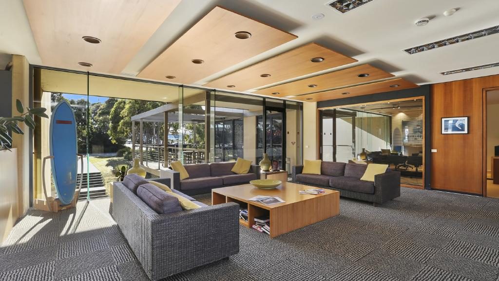 The current fit-out of the building is unmistakebly surf-inspired.