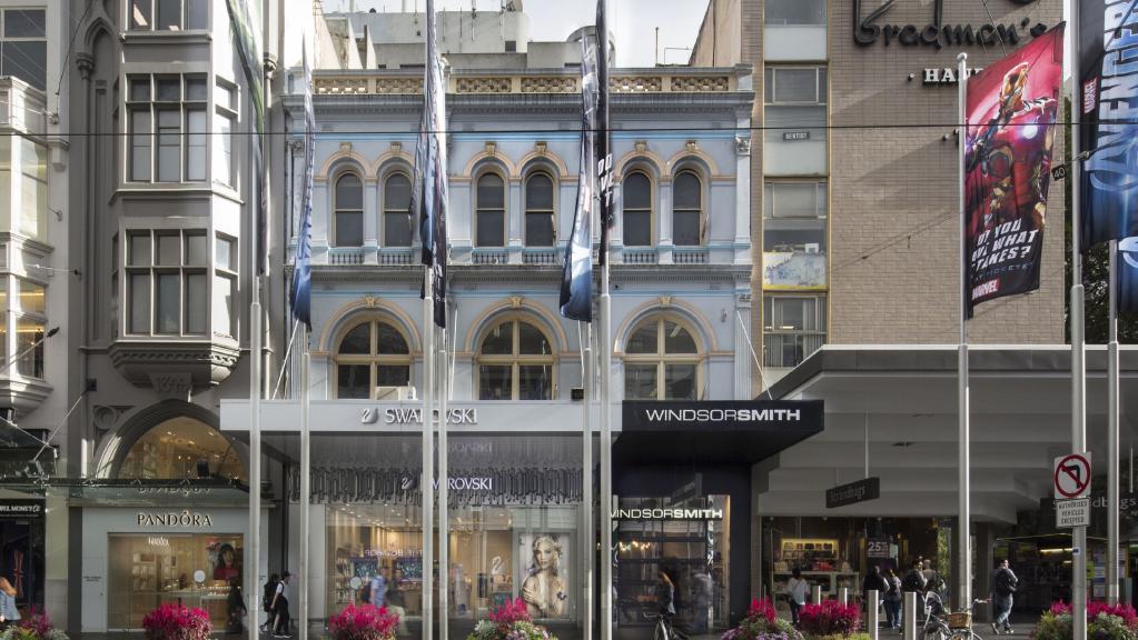 The Bourke Street Mall building housing Swarovski and Windsor Smith has sold for well in excess of $40 million.
