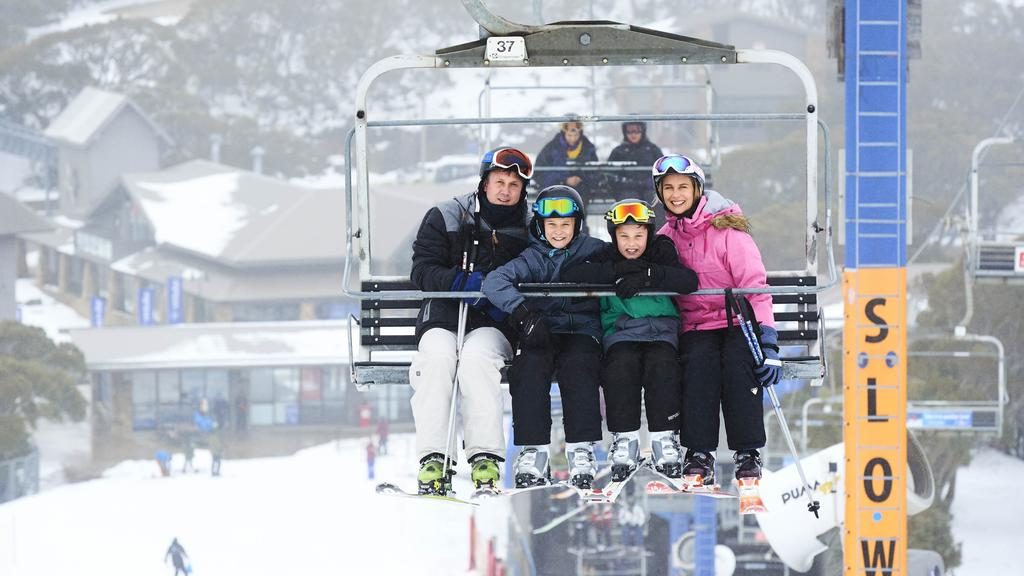 The Blue Bullet chairlift chairs have raised $100,000 at auction. Picture: Andrew Railton, Mt Buller.
