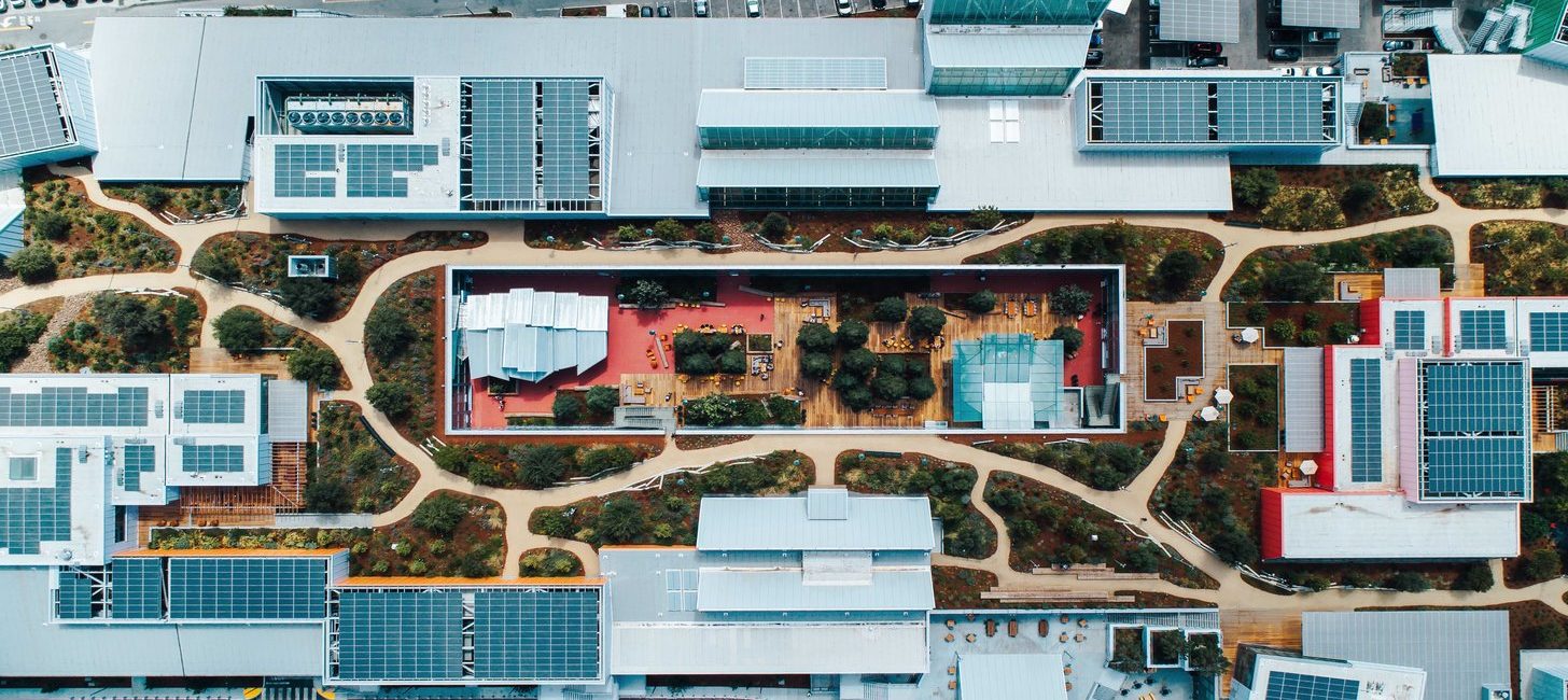 An aerial view of the Frank Gehry-designed MPK 21 in Menlo Park, California. Picture: Facebook Newsroom