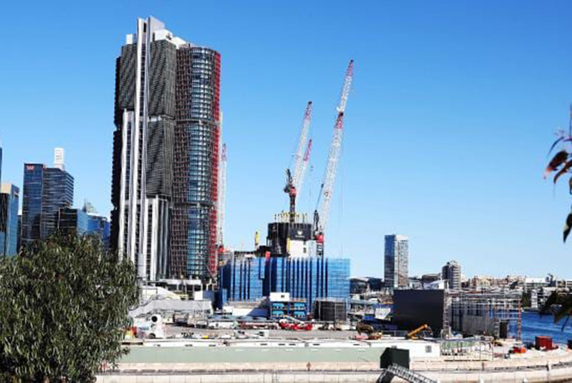 The Crown Casino building site at Barangaroo. Picture: John Feder.
