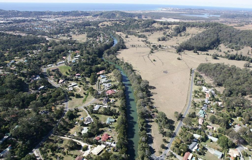 An aerial view of the former Marist Brothers farm in Currumbin Valley.
