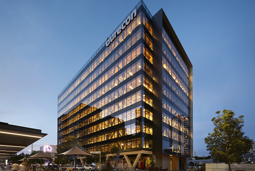 The timber building at 25 King St in Brisbane.
