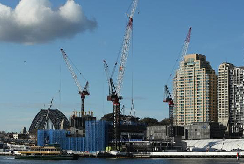 The Barangaroo development from Darling Island in Pyrmont. Picture: Tim Hunter.
