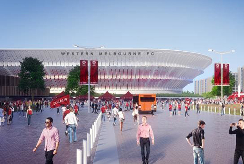 A mock up of what the planned Western Melbourne stadium will look like. Picture: Supplied
