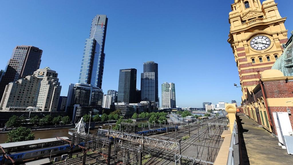 The rail lines along the Yarra River’s north bank are a “great scar” on Melbourne.