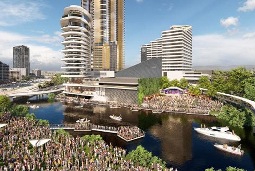 An artist’s impression of the proposed outdoor concert venue at the Gold Coast.
