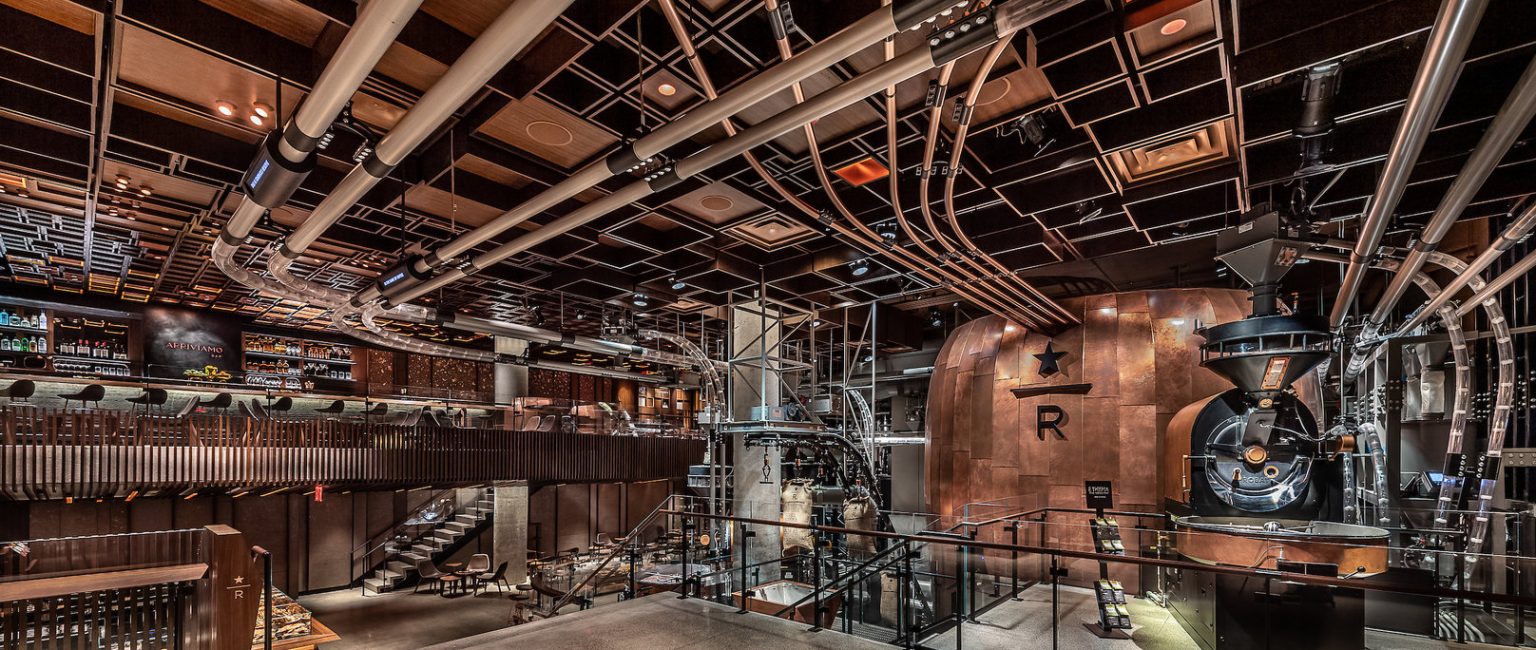The Starbucks Reserve Roastery in New York City has the largest fully-operational coffee roasting plant on the island of Manhattan. Picture: Matt Glac, Starbucks
