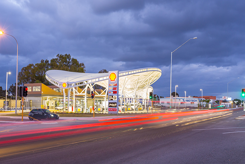 The new Shell service station at Ascot in Perth.
