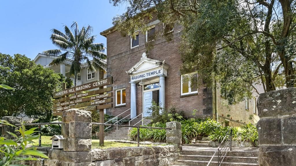 The Masonic Temple at 28 Alexandra St, Hunters Hill, was built in 1921.
