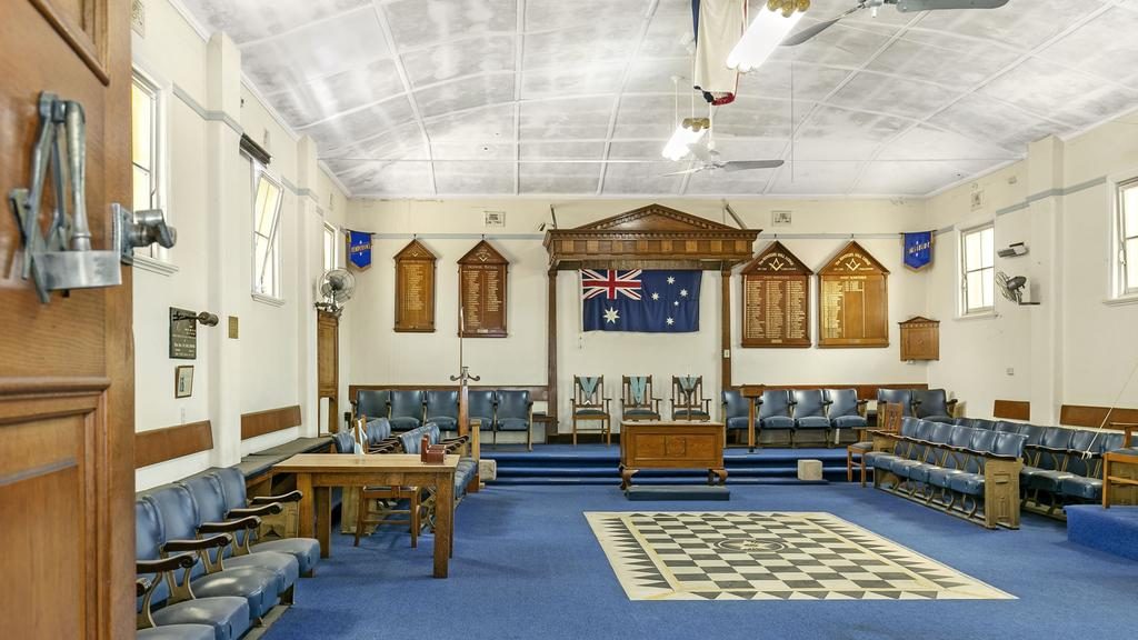 The ceremonial hall at the Hunters Hill Masonic temple.
