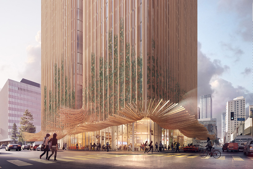 The Los Angeles building will feature a ‘skirt’ that draws on Marilyn Monroe’s famous dress. Pictures: Koichi Takada Architects.